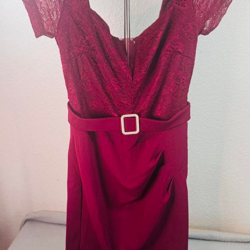 Miusol Women's Burgundy and Red Dress